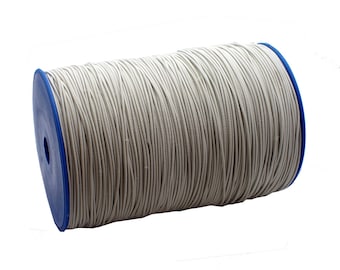 Elastic Cord: White Solid Elastic Cord, approx. 2mm x 25ft / DIY Cord, Stretch Cord, Fabric Elastic, Beading / Craft and Jewelry Supplies