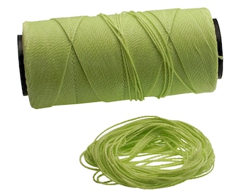 Spring Green: Waxed Polyester Cord, 1mm x pack of 25 feet (8.33 yards) or 500 feet spool, 2-ply / Hilo Encerado, Linha Encerada, Supplies