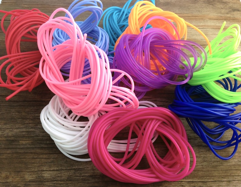 Neon Hot Pink SOLID Rubber Tubing 2mm X 5 Yards / Jewelry Etsy