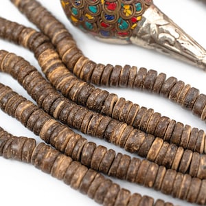 Natural Coconut Shell Disc Beads – 10mm, 16 inches strand | Organic and Eco-Friendly Jewelry Making Supplies