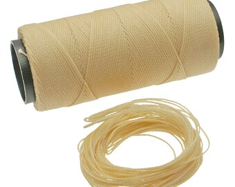 Papaya Whip: Waxed Polyester Cord, 1mm x pack of 25 feet (8.33 yards) or 500 feet spool, 2-ply / Hilo Encerado, Linha Encerada, Supplies