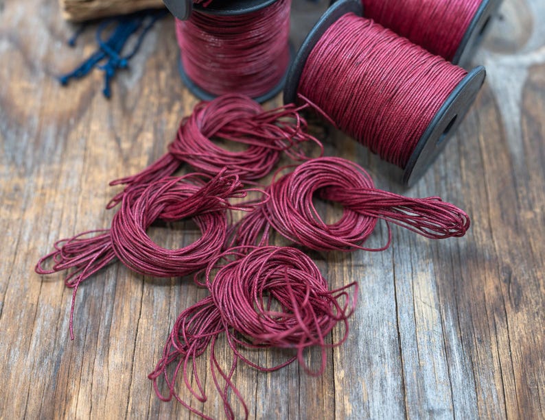 Red Velvet Non-Waxed Braided Cotton Cording, 1mm Thickness for Macrame, Jewelry Making, and Crafts | 25 feet or 100-meter Spool