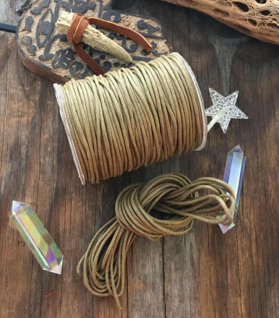 Wheat, 2.5mm Braided Cotton Cord, bundle of 25 feet, Brown / Jewelry Cording, Thick thread, Macrame, DIY, Jewelry Making Supplies