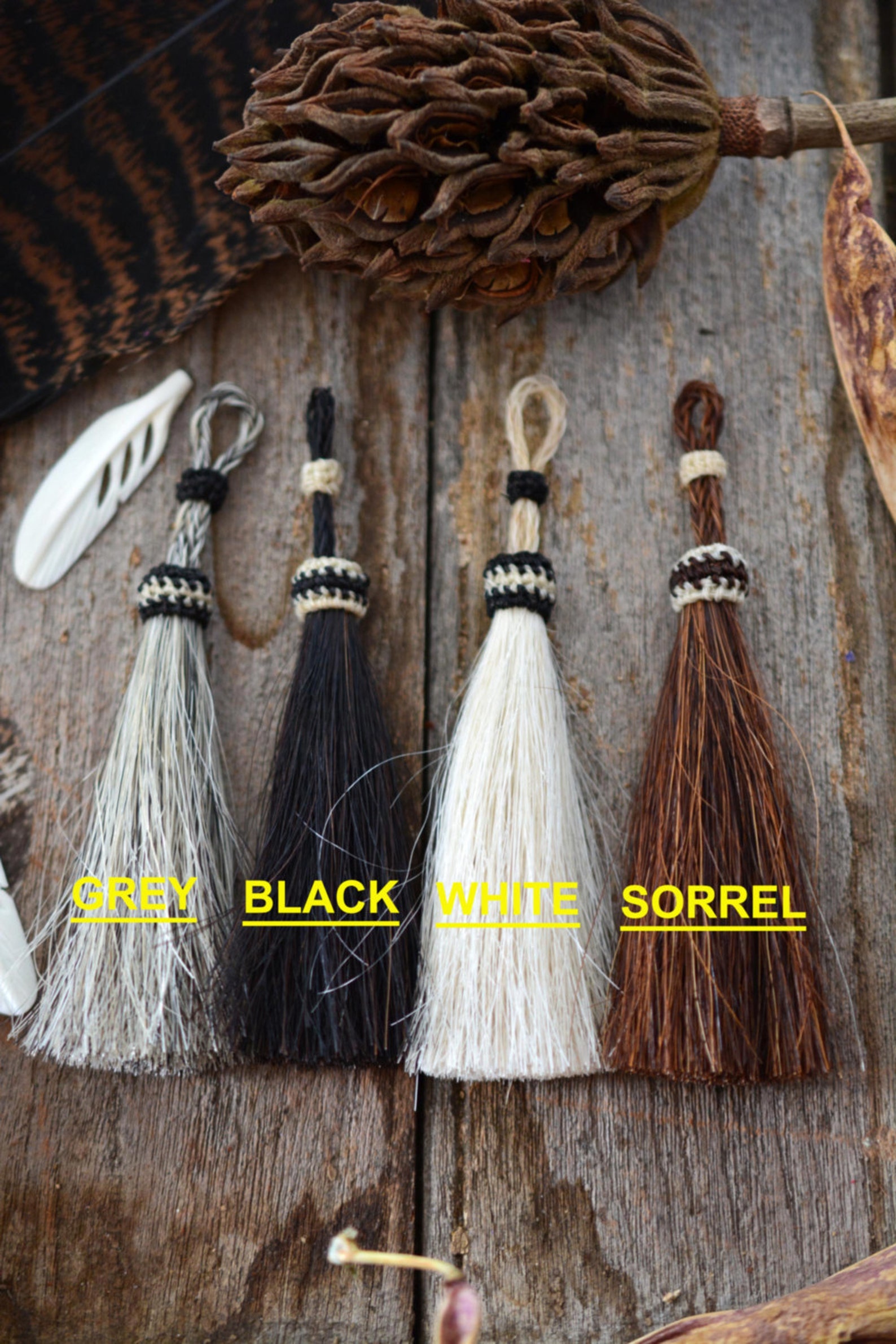 Long Loop Horse Hair Tassel 4 Tassels Real Horse Hair Etsy