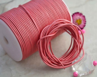 Metallic Pink: 2mm Round Leather Cord, Genuine Leather, Metallic Leather  Indian Leather, Supple Leather, Cording / Choose your length