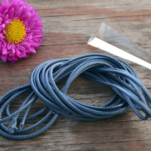 Glossy Polyester: Gray 2mm x 10ft Braided Glossy Polyester - Nylon Cord / DIY craft cord, Snake Cord, Shamballa Bracelets / Supplies