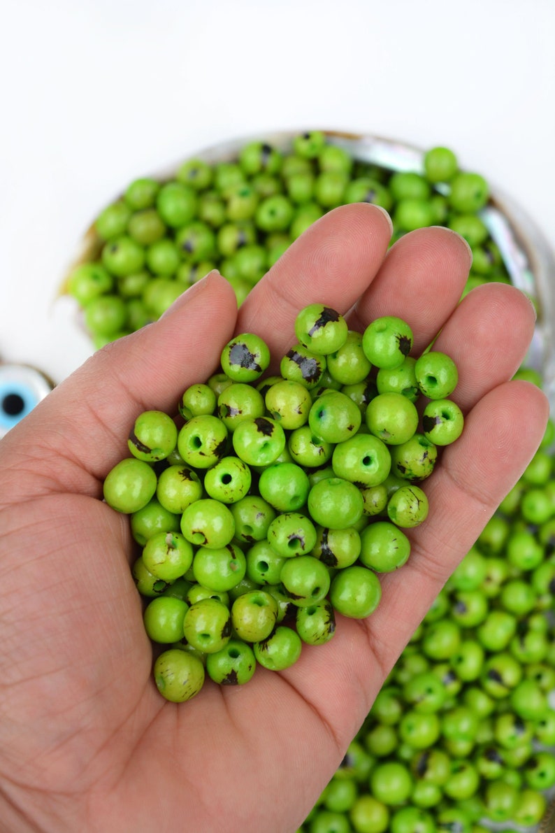 Apple Green: Real Acai Beads from South America, 8-10mm / Pick your qty / Eco-Friendly Beads, Natural Seeds, DIY Jewelry Making Supplies image 1