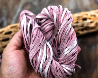 Light Pink Sparkles: 3mm Glitter Pink Suede Leather Lace – 36 inches Cowhide Strap for Jewelry Making and Crafting | Suede Lace