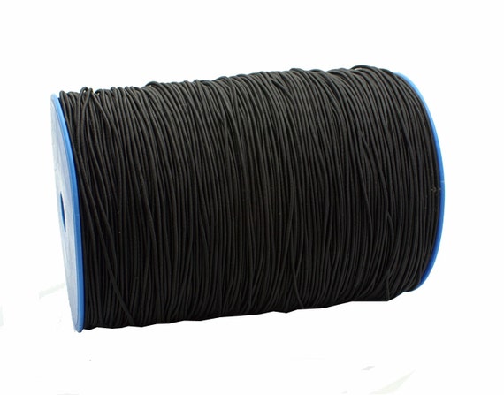 Elastic Cord: Black Solid Elastic Cord, approx. 2mm x 25ft / DIY Cord,  Stretch Cord, Fabric Elastic, Beading / Craft and Jewelry Supplies