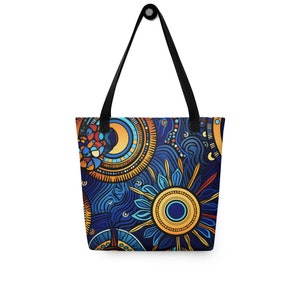 Indigo Way: Indigo Blue African Textile Inspired Tote, Nature Inspired Bag Gift for Her, Pick Handle Color, Bags, Market Tote