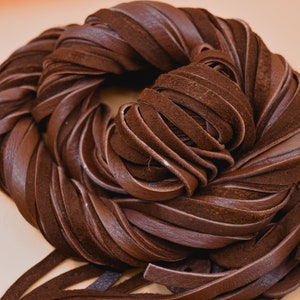 Chocolate Brown Deerskin Leather Lace – 6mm x 72 inches | Soft Deer Leather Strap, USA-Made | Jewelry, Fringe, Crafts, Boho and Tribal DIY Supplies