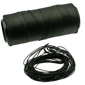 Black: Waxed Polyester Cord, 1mm x pack of 25 feet (8.33 yards) or 500 feet spool, 2-ply / Hilo Encerado, Linha Encerada, Supplies