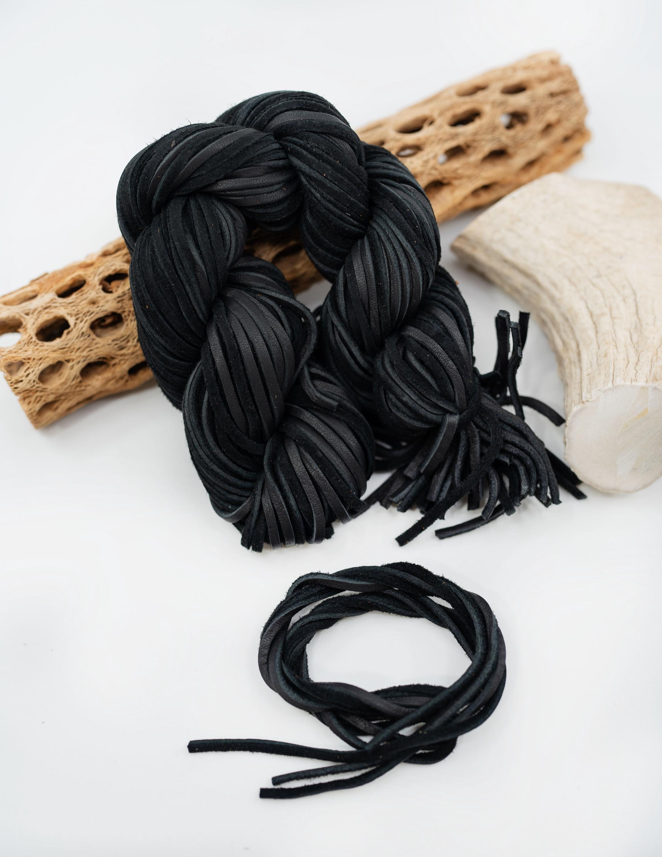 Black Deerskin Leather Lace - 3mm x 36 inches Soft Deer Leather Strap