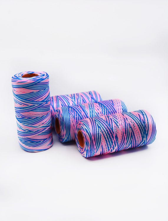 Cotton Candy Mix Nylon Cord 1mm, Non-Waxed Macrame Thread, 300 Yard Spool