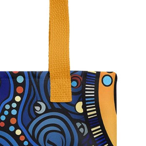 Indigo Way: Indigo Blue African Textile Inspired Tote, Nature Inspired Bag Gift for Her, Pick Handle Color, Bags, Market Tote