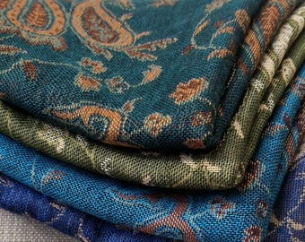Paisley pattern scarves – Soft neckerchiefs for women, fringed stoles, delicate scarves