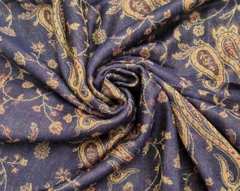 Warm scarf with paisley pattern, fine scarf, soft neckerchief for women