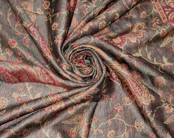Warm scarf with paisley pattern, fine scarf, soft neckerchief for women