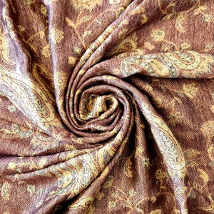 Warm scarf with paisley pattern, fine scarf, soft neckerchief for women (pink purple)