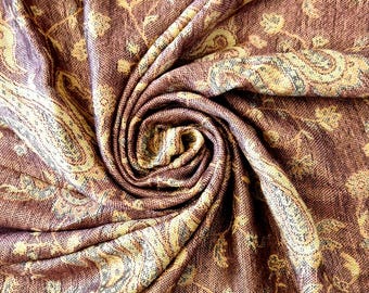 Warm scarf with paisley pattern, fine scarf, soft neckerchief for women (Pink Lilla)