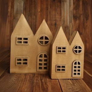 Newborn Wooden House Set – Handmade Photography Prop for Newborn Sessions – Rustic Wooden House Set