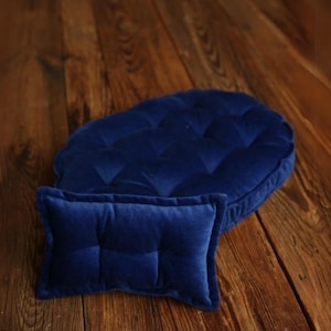 Set letto neonato - Accessorio per fotografia neonato - Set materasso e cuscino in velluto - Accessorio per foto neonato