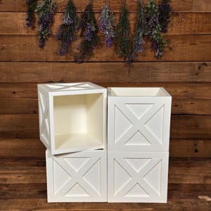 Rustic Wooden Photo Cubes – Neutral Baby Photography Prop – Handmade White Wood Blocks
