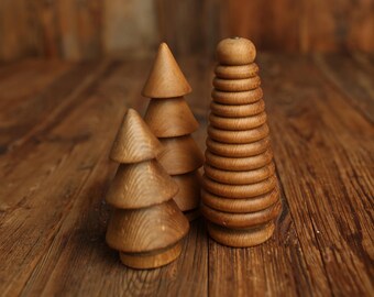Rustic Wooden Tree Set – Set of 3 for Newborn Photography Props