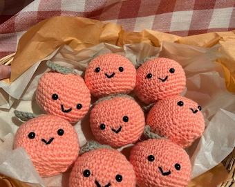 Handmade Crocheted Peach: Sweet Amigurumi Plush