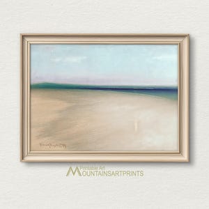Minimalist Coastal Wall Art, Abstract Beach Printable, Neutral Seaside Landscape, Modern Ocean Digital Download, Soft Pastel Decor, M-185