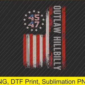 Trump Vance 2024 Donald Trump J.D. Vance Outlaw Hillbilly PNG | Digital Download | DTF Print