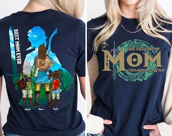 Personalized Legend of Mom Shirt, Mother&#39;s Day Gift,Custom Kids Names,Zelda Gamer Mom Tee,Best Mom Ever Shirt,Fantasy Mom Shirt, Gamer Shirt