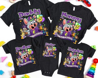 Chuck E Cheese Shirt, Personalized Chuck E Cheese Family Matching Shirt, Chuck E Cheese Characters, Chuck E Cheese Birthday Party Shirt