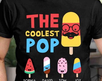 Personalized The Coolest Pop Shirt, Fathers Day Shirt, Dad gifts, Birthday gift for dad, Husband Gift, Men&#39;s Funny Shirt, Funny Dad Shirt