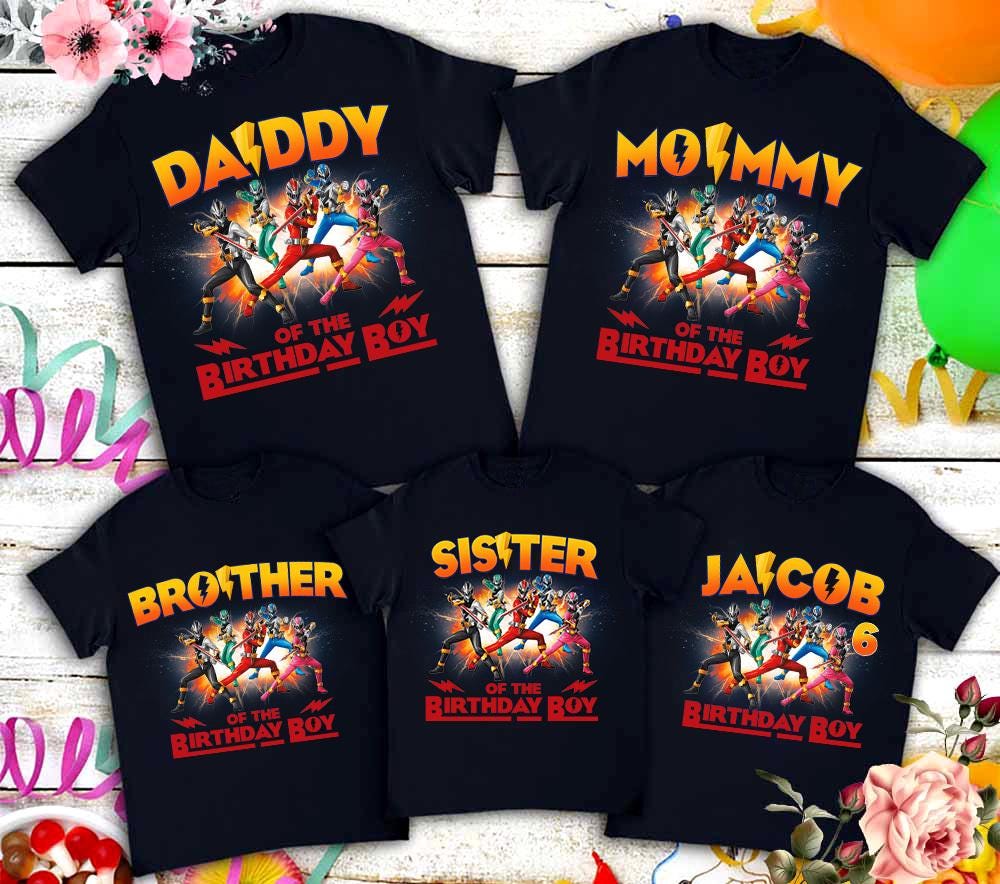 Power Ranger Birthday Shirts, Personalized Power Ranger Family Party Shirt, Family Matching Shirt, Power Ranger Shirt