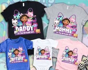 Gabby&#39;s Dollhouse Birthday Shirts, Gabby&#39;s Doll House Birthday Shirt, Gabby Dollhouse Family Shirts, Gabby&#39;s Dollhouse Kids Shirt