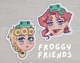 Froggy Friends JJBA Giorno and Kakyoin Waterproof Vinyl Stickers
