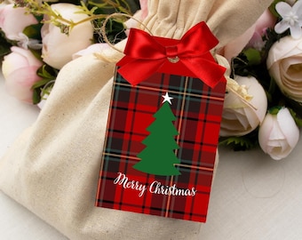 Etiquettes pour cadeaux de Noël personnalisées - Accessoires d'emballage cadeau pour les fêtes, étiquettes cadeaux pour Noël, étiquettes de vacances, étiquettes de Noël, lot de 9 imprimés