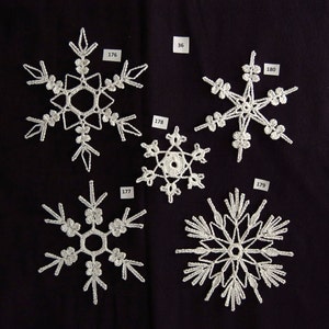PDF Pattern for 5 Crocheted Snowflakes - set 36