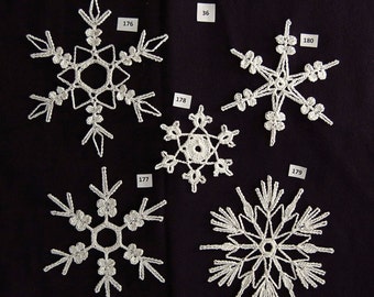PDF Pattern for 5 Crocheted Snowflakes - set 36