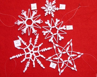 PDF Patterns for 5 Crocheted Snowflakes Set 22 - Etsy