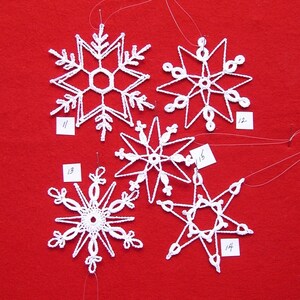 PDF patterns for 5 Crochet Snowflakes - set 3