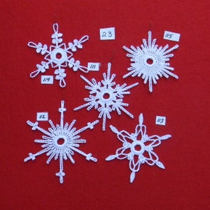PDF Patterns for 5 Crocheted Snowflakes - set 23