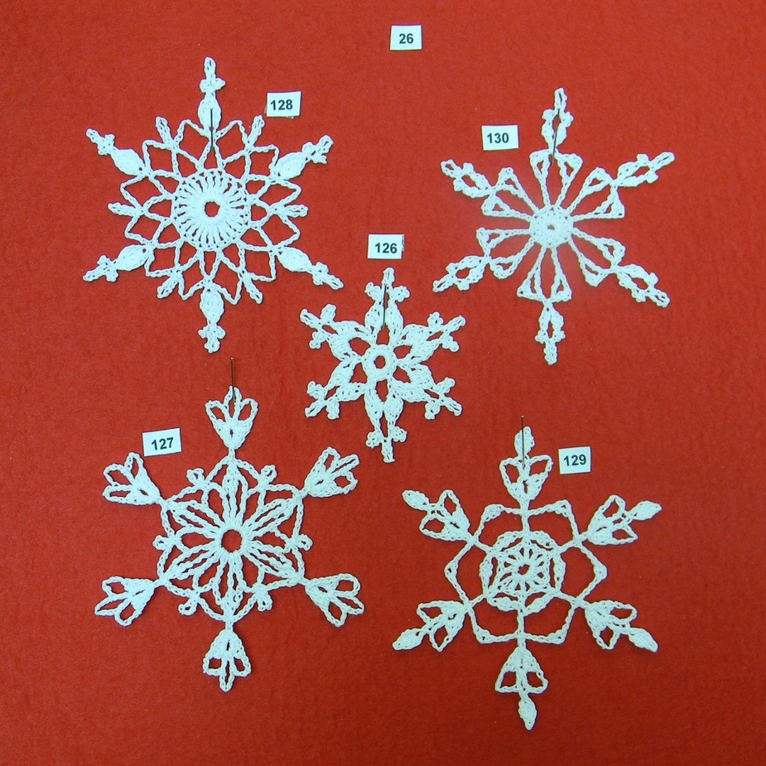 PDF Pattern for 5 Crocheted Snowflakes - Set 26 - Etsy