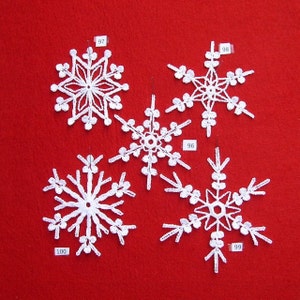 PDF Pattern Set for 5 Crocheted Snowflakes - set 20