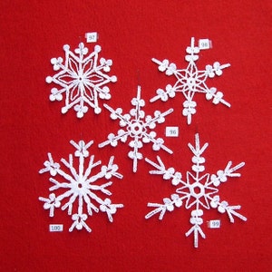 PDF Pattern Set for 5 Crocheted Snowflakes set 20 image 1