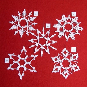 PDF Patterns for 5 Crocheted Snowflakes - set 18