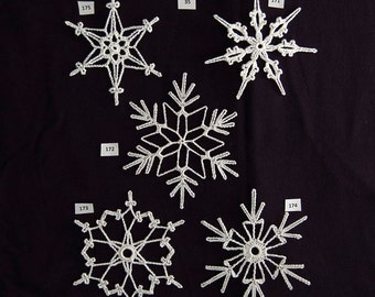 PDF Pattern for 5 Crocheted Snowflakes - set 35