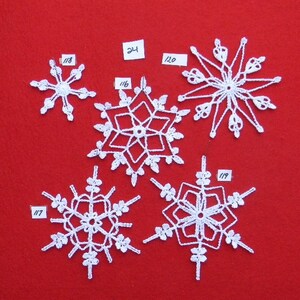 PDF Patterns for 5 Crocheted Snowflakes - set 24