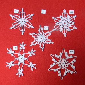 PDF Patterns for 5 Crocheted Snowflakes - set 31